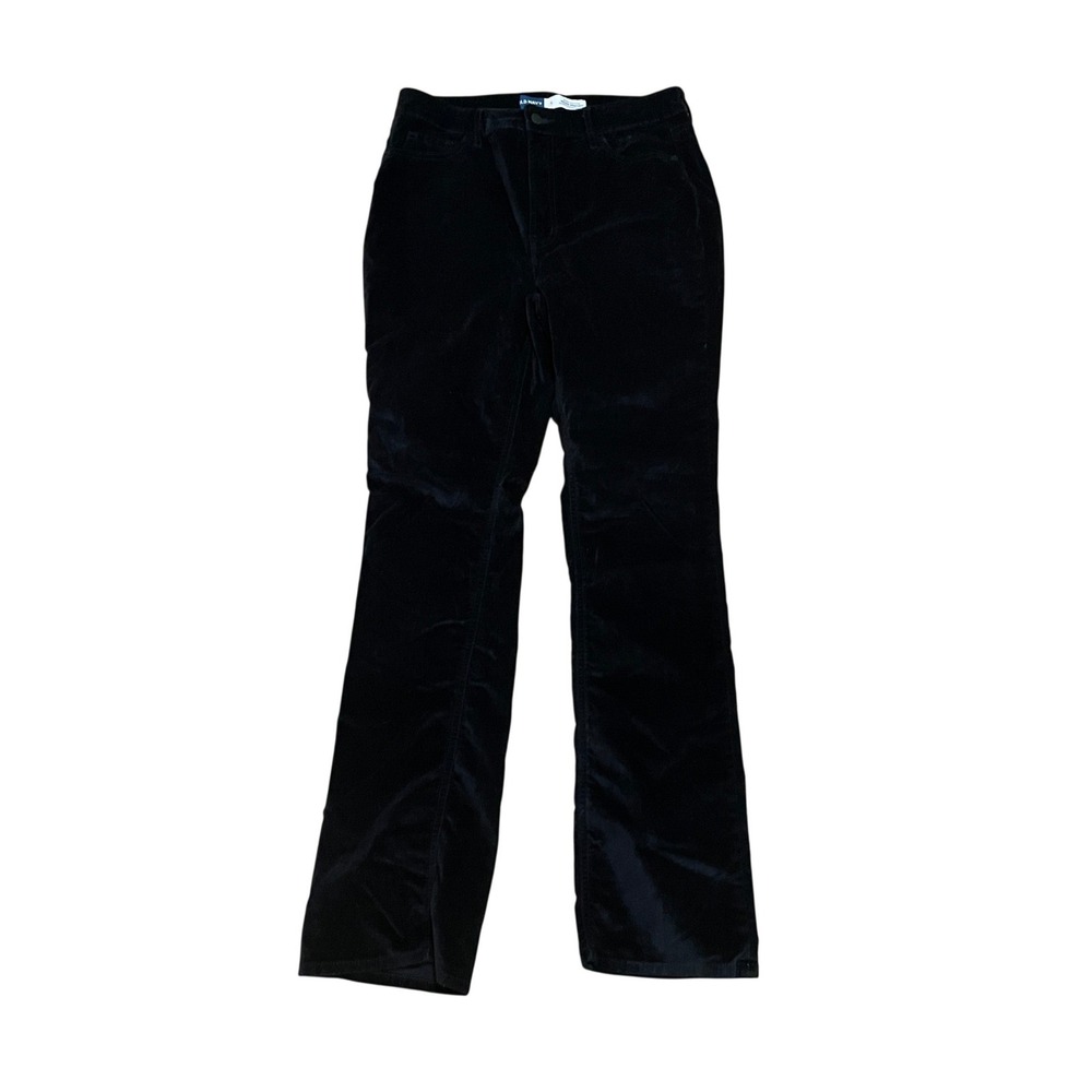 Old Navy Women's 6 Black Extra High Rise Kicker Boot-Cut Velvet Corduroy Pants
